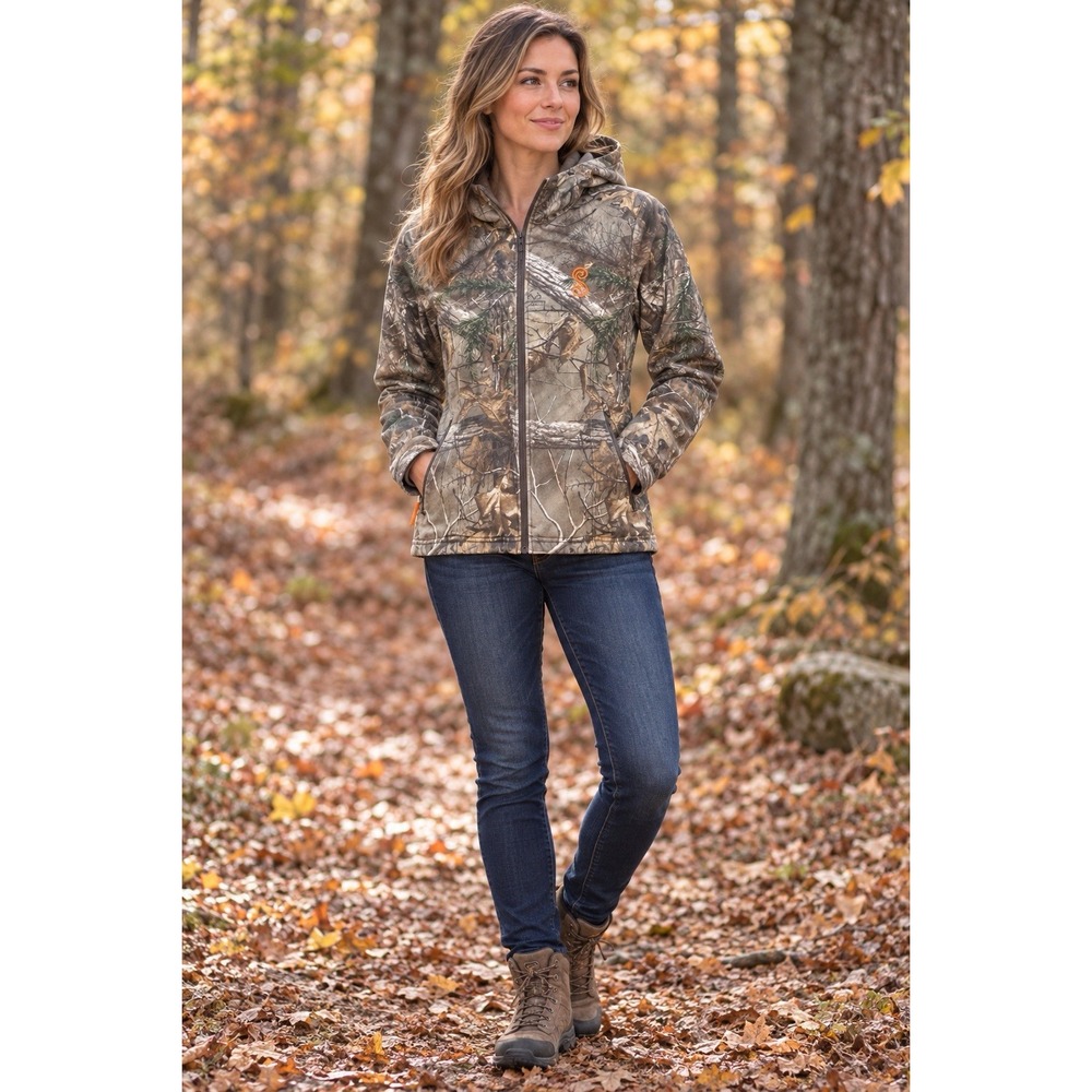 SHE Outdoor Women's XS Realtree Xtra Camo Thermolite Hooded Hunting Jacket